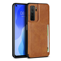 Coque Luxe Cuir Housse Etui R06 pour Huawei Nova 7 SE 5G Orange