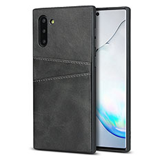 Coque Luxe Cuir Housse Etui R06 pour Samsung Galaxy Note 10 Noir