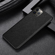 Coque Luxe Cuir Housse Etui R07 pour Apple iPhone 12 Pro Max Noir