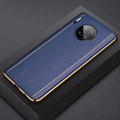 Coque Luxe Cuir Housse Etui R07 pour Huawei Mate 30 Bleu