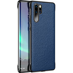 Coque Luxe Cuir Housse Etui R07 pour Huawei P30 Pro Bleu