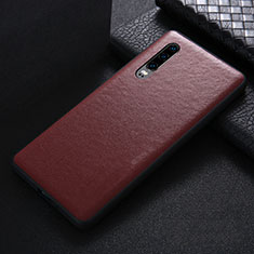 Coque Luxe Cuir Housse Etui R07 pour Huawei P30 Rouge