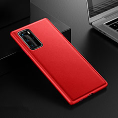 Coque Luxe Cuir Housse Etui R07 pour Huawei P40 Pro Rouge