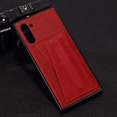 Coque Luxe Cuir Housse Etui R07 pour Samsung Galaxy Note 10 Rouge