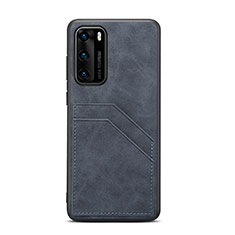 Coque Luxe Cuir Housse Etui R08 pour Huawei P40 Noir