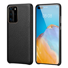 Coque Luxe Cuir Housse Etui R09 pour Huawei P40 Pro Noir