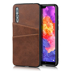 Coque Luxe Cuir Housse Etui R10 pour Huawei P20 Pro Marron