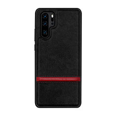 Coque Luxe Cuir Housse Etui R10 pour Huawei P30 Pro New Edition Noir