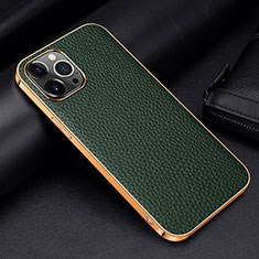 Coque Luxe Cuir Housse Etui S01 pour Apple iPhone 14 Pro Max Vert