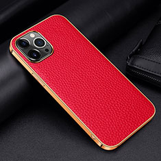 Coque Luxe Cuir Housse Etui S01 pour Apple iPhone 15 Pro Rouge