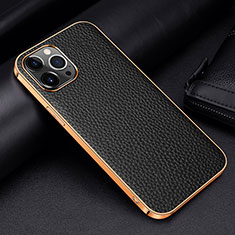 Coque Luxe Cuir Housse Etui S01 pour Apple iPhone 16 Pro Noir