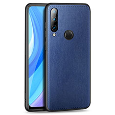 Coque Luxe Cuir Housse Etui S01 pour Huawei Enjoy 10 Plus Bleu