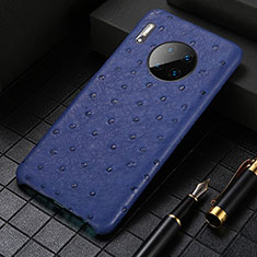 Coque Luxe Cuir Housse Etui S01 pour Huawei Mate 30 5G Bleu