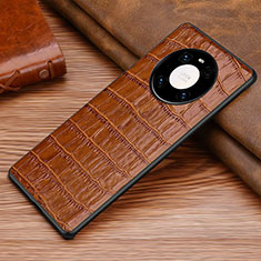 Coque Luxe Cuir Housse Etui S01 pour Huawei Mate 40E 5G Marron