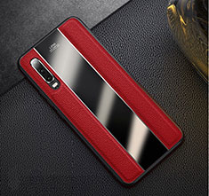 Coque Luxe Cuir Housse Etui S01 pour Huawei P30 Rouge