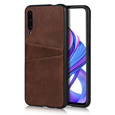 Coque Luxe Cuir Housse Etui S01 pour Huawei Y9s Marron