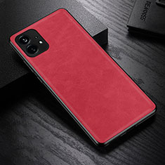 Coque Luxe Cuir Housse Etui S01 pour Nothing Phone 1 Rouge