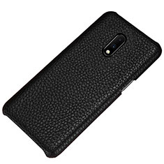 Coque Luxe Cuir Housse Etui S01 pour OnePlus 7 Noir