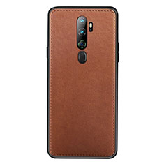 Coque Luxe Cuir Housse Etui S01 pour Oppo A11 Marron