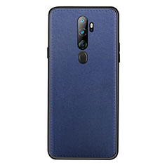 Coque Luxe Cuir Housse Etui S01 pour Oppo A11X Bleu