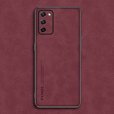 Coque Luxe Cuir Housse Etui S01 pour Oppo A55 5G Rouge