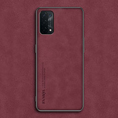 Coque Luxe Cuir Housse Etui S01 pour Oppo A93 5G Rouge