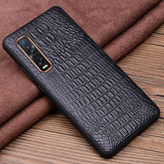 Coque Luxe Cuir Housse Etui S01 pour Oppo Find X2 Pro Noir