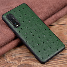 Coque Luxe Cuir Housse Etui S01 pour Oppo Find X2 Vert