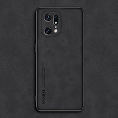 Coque Luxe Cuir Housse Etui S01 pour Oppo Find X5 Pro 5G Noir