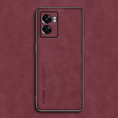 Coque Luxe Cuir Housse Etui S01 pour Oppo K10 5G India Rouge