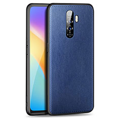 Coque Luxe Cuir Housse Etui S01 pour Oppo Reno Ace Bleu