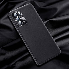 Coque Luxe Cuir Housse Etui S01 pour Oppo Reno6 Pro 5G India Noir