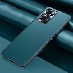 Coque Luxe Cuir Housse Etui S01 pour Oppo Reno7 5G Cyan