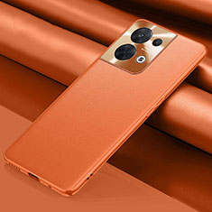 Coque Luxe Cuir Housse Etui S01 pour Oppo Reno9 5G Orange