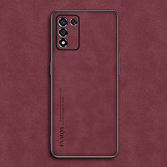 Coque Luxe Cuir Housse Etui S01 pour Realme Q3s 5G Rouge