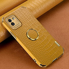 Coque Luxe Cuir Housse Etui S01 pour Samsung Galaxy A03 Jaune