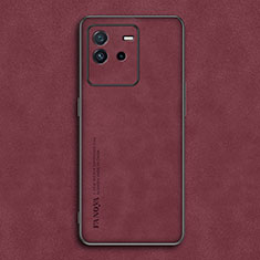 Coque Luxe Cuir Housse Etui S01 pour Vivo iQOO Neo6 SE 5G Rouge