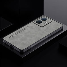 Coque Luxe Cuir Housse Etui S01 pour Vivo Y77 5G Gris