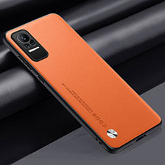 Coque Luxe Cuir Housse Etui S01 pour Xiaomi Civi 5G Orange