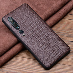 Coque Luxe Cuir Housse Etui S01 pour Xiaomi Mi 10 Marron