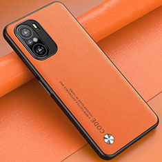 Coque Luxe Cuir Housse Etui S01 pour Xiaomi Redmi K40 5G Orange