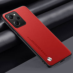 Coque Luxe Cuir Housse Etui S01 pour Xiaomi Redmi Note 12 Pro Speed 5G Rouge