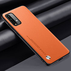 Coque Luxe Cuir Housse Etui S01 pour Xiaomi Redmi Note 9 4G Orange