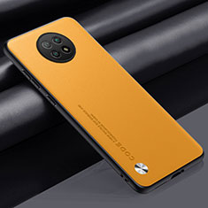 Coque Luxe Cuir Housse Etui S01 pour Xiaomi Redmi Note 9 5G Jaune