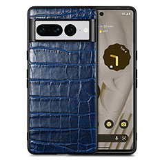 Coque Luxe Cuir Housse Etui S01D pour Google Pixel 7 Pro 5G Bleu