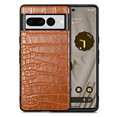 Coque Luxe Cuir Housse Etui S01D pour Google Pixel 7 Pro 5G Marron