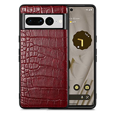 Coque Luxe Cuir Housse Etui S01D pour Google Pixel 7 Pro 5G Rouge