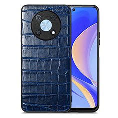 Coque Luxe Cuir Housse Etui S01D pour Huawei Enjoy 50 Pro Bleu