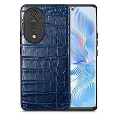 Coque Luxe Cuir Housse Etui S01D pour Huawei Honor 80 5G Bleu