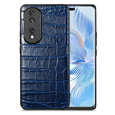 Coque Luxe Cuir Housse Etui S01D pour Huawei Honor 80 Pro 5G Bleu